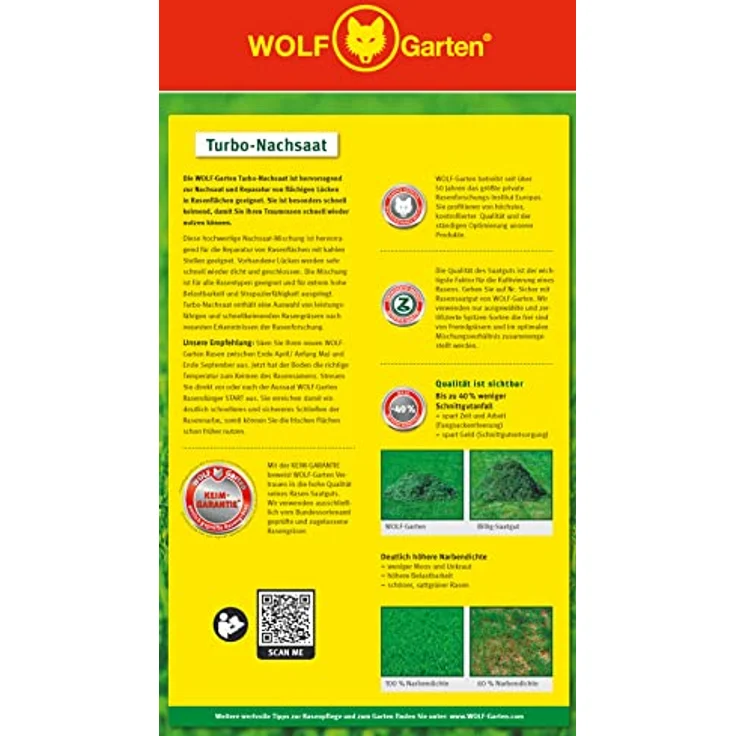 WOLF-Garten Turbo-Nachsaat für 100 m² Rasensanierung (LR 100) – Bild 5
