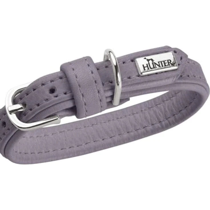 HUNTER Hundehalsband SOHO Mini, hellblau, Rindsleder, weich & geschmeidig, fellschonend, leicht, für kleine Hunde & Welpen, Made in Germany, Größe: 24 – Bild 4