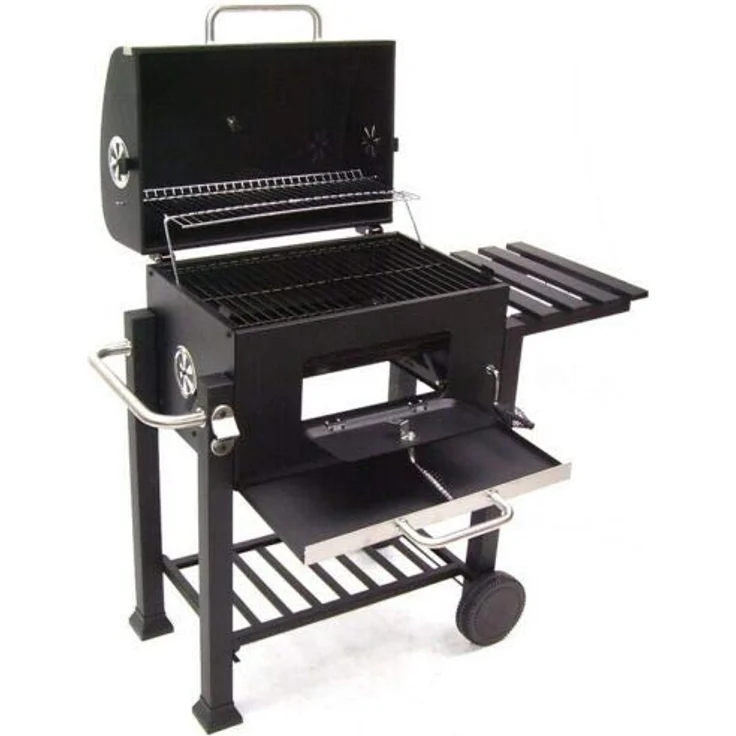 Apex Grillwagen XXL Holzkohlegrill 56511, stufenlos höhenverstellbar mit Thermometer und großen Ablageflächen – Bild 6