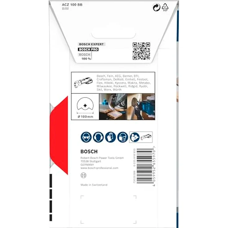Bosch 1x PRO Multi Material ACZ 100 BB Blatt für Multifunktionswerkzeuge, für Kompaktlaminat-Vinyl, PVC, Holz mit Nägeln, Ø 100 mm, Professional Zubehör Multifunktionswerkzeug – Bild 4