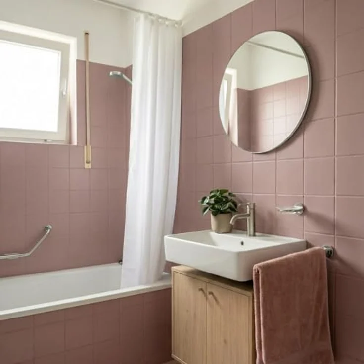 miafarben Fliesenfarbe ohne Schleifen, hochdeckender Fliesenlack für Wand & Boden, matt, wasserbasiert, blasses Rosengrau, 5L – Bild 5