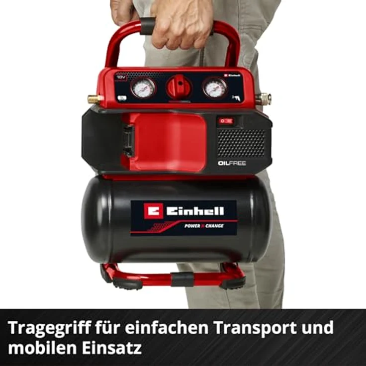 Einhell Akku-Kompressor TE-AC 18/75 Li OF-Solo 8 bar Ohne Akku 5L Tank 18V Power X-Change (4020410) – Bild 10