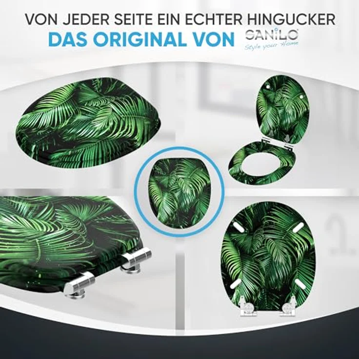 Sanilo WC Sitz Palmdream, Holztoilettendeckel mit Absenkautomatik, antibakterieller Oberfläche, stabile Ausführung, 200 kg belastbar – Bild 7