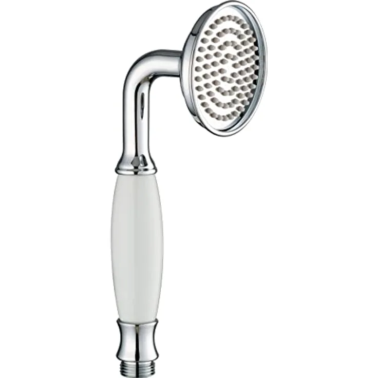 PaulGurkes Nostalgie Handbrause Retro Duschkopf Antik Brausekopf Messing Keramik