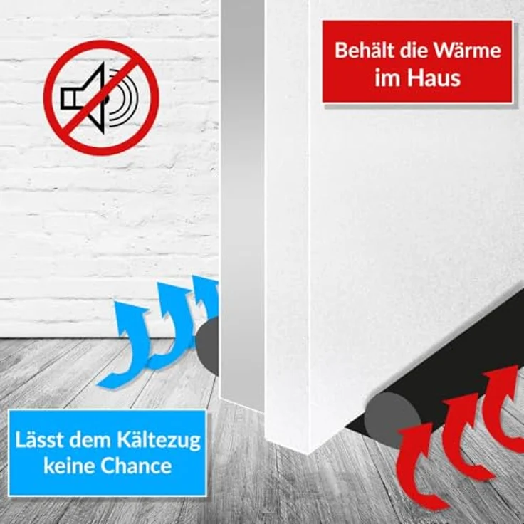 Deuba 3x Zugluftstopper 95 cm Zuschneidbar Waschbar Türdichtung Energiesparend Lärmschutz Wärmeisoliert Haustüre Schwarz – Bild 2
