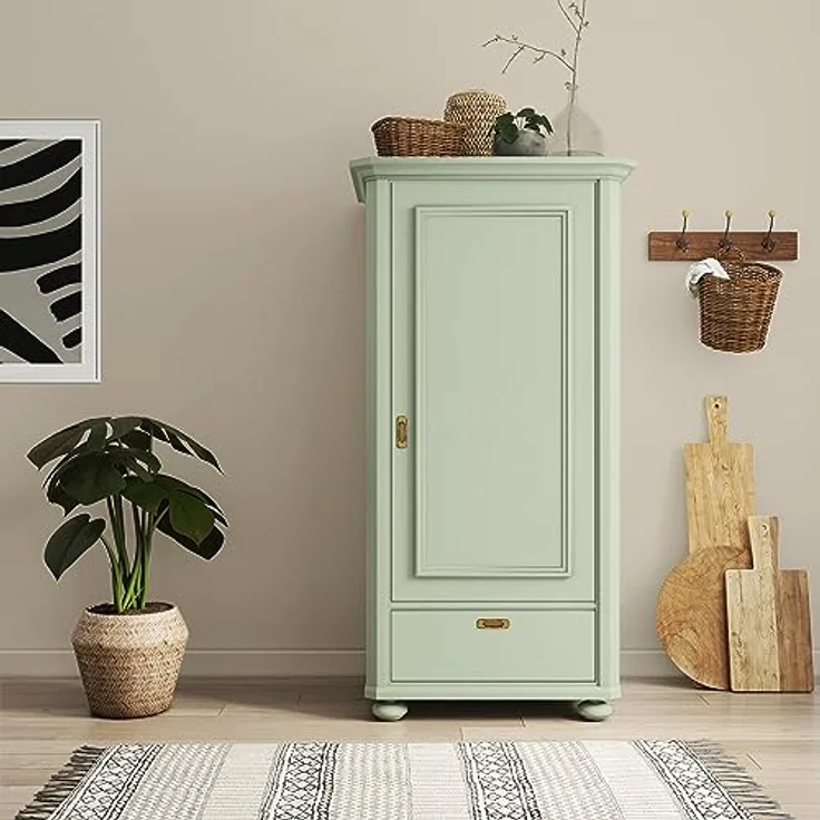 MissPompadour Holzfarbe Grün mit Salbei, 1L seidenmatte Möbelfarbe für Innen & Außen, witterungsbeständig, hohe Deckkraft, schnell trocknend – Bild 6