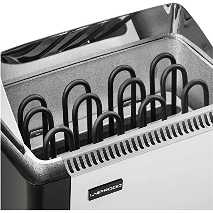 Uniprodo UNI_SAUNA_S6.0KW Saunaofen Elektroheizung, 6 kW für Trockensauna 5-9 m³, Grau/Silber mit integrierter Steuerung und Zeitschaltuhr – Bild 5