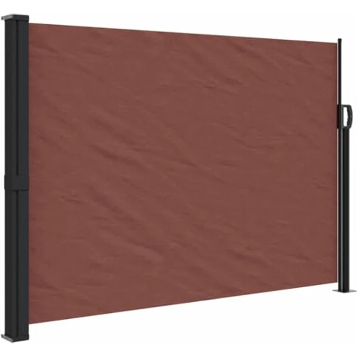 vidaXL Seitenmarkise, Wandmarkise mit PU-Beschichtung, Sichtschutz für Balkon Terrasse Garten, Windschutz Markise, Ausziehbar Braun Polyester – Bild 1