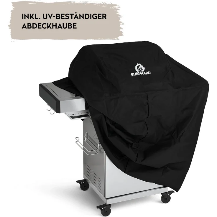 BURNHARD Gasgrill Fred, 2-Brenner Gasgrill, 900 Grad Infrarot-Keramikbrenner, 2023er Version, 10,5 kW Gasgrill 2 Brenner Deluxe – Bild 4