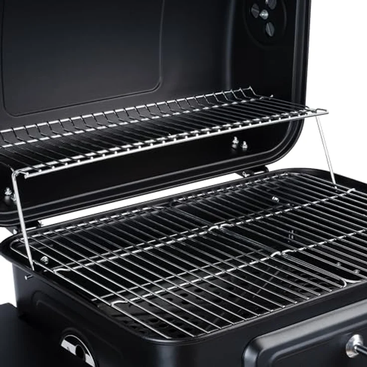 BBQ-Toro Holzkohle Grillwagen mit höhenverstellbarer Kohleschale | Holzkohlegrill mit Deckel, Holzkohlegrillwagen mit Thermometer | Holzgrill, Smoker Grill Holzkohle, XXL Grill Holzkohle Groß – Bild 5