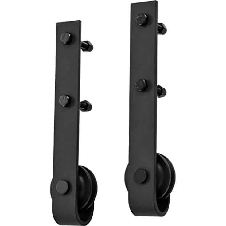 vidaXL Schiebetürbeschlag Set Schwarz Stahl 183cm - Leises und müheloses Öffnen und Schließen - Robustes und strapazierfähiges Design – Bild 4