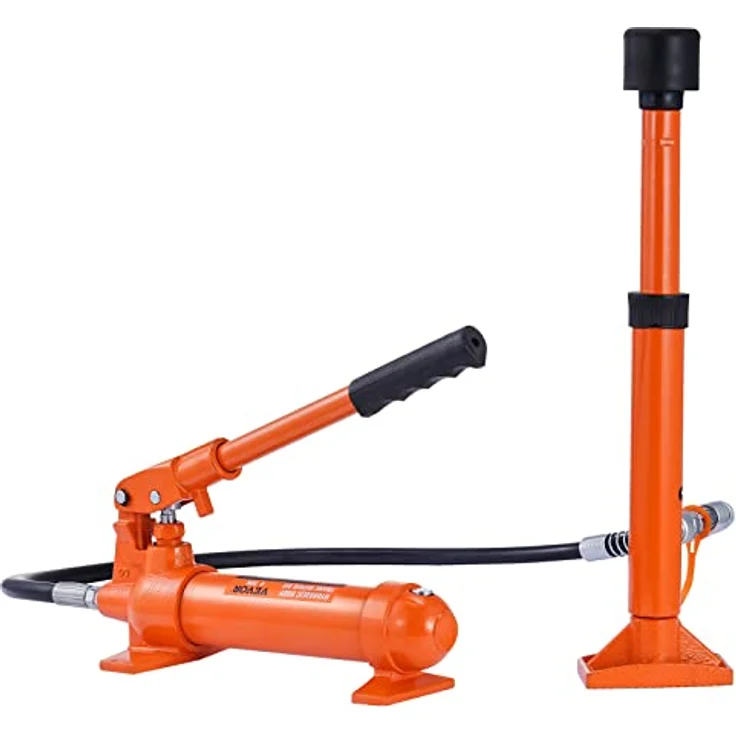 VEVOR Manuelle Hydraulikpumpe 4t, Handpumpen-Schlauchkupplung mit 125 mm Hub, inkl. 4 Verlängerungsstangen und tragbarem Werkzeugkoffer, rot – Bild 9