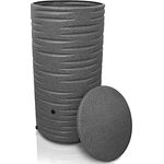YourCasa Regentonne 290 Liter [Premium] mit Metallgewinde und Deckel - Regenfass Frostsicher aus Kunststoff - Grau