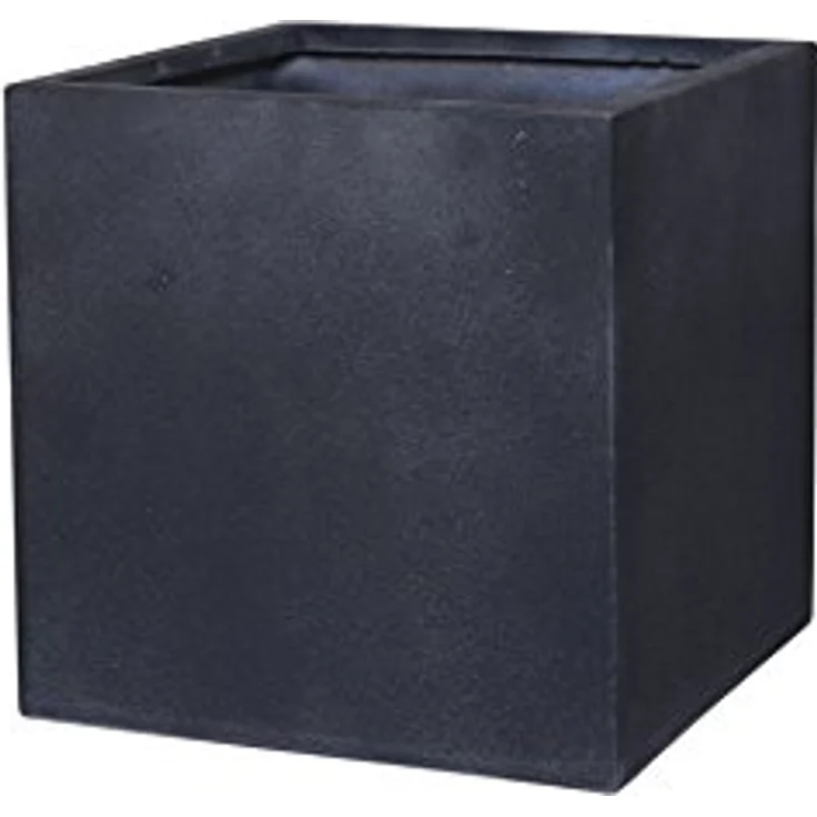 VIVANNO Pflanzkübel Blumenkübel Fiberglas Steinoptik Block Würfel, Anthrazit 40 x 40 x 40 cm – Bild 1