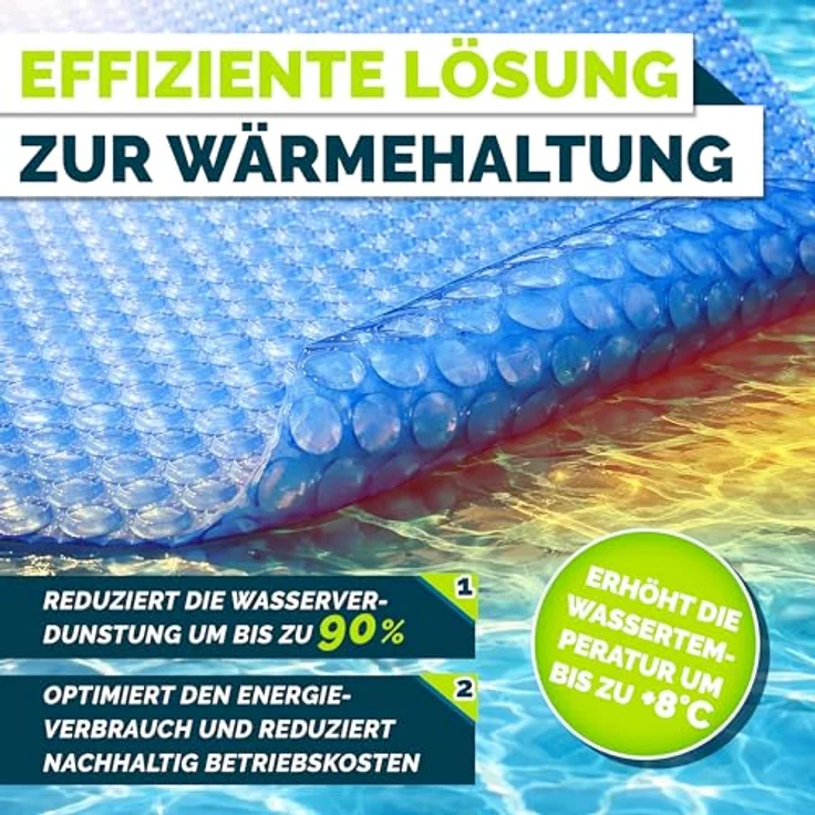 tillvex® Premium Pool Solarabdeckplane 400 µm Rund 488 cm | Solarfolie Wärmeplane zuschneidbar | Poolheizung Poolsolarplane für Wassererwärmung – Bild 9