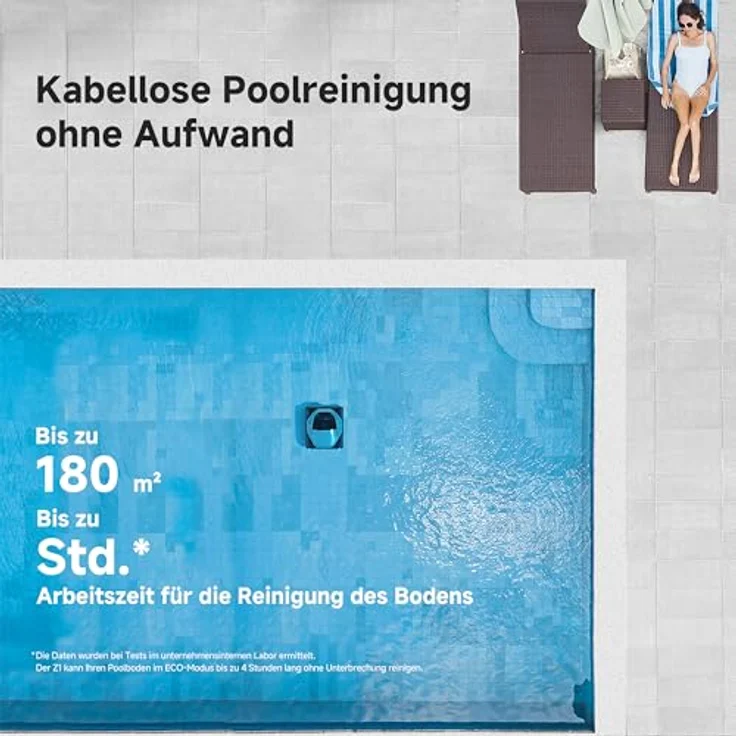 Dreame Poolroboter Z1, Hightech-Poolerkennung & Pfadplanung, hohe Saugleistung, für Pools bis 180 – Bild 6
