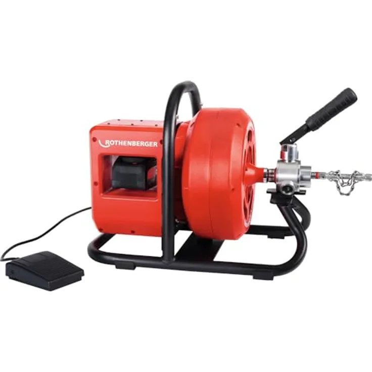 Rothenberger RODRUM VarioClean Akku Trommelmaschine 18 V (1000003348) + 1x Akku 8,0 Ah + Ladegerät + Duraflex Spirale