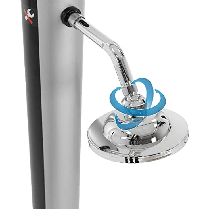 Solardusche 20L mit Fußdusche und Regenduschkopf 210 cm Silber/Schwarz ML-Design - Preisvergleich – Bild 6