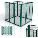 Juskys Metall Komposter 450 L, verzinkter & pulverbeschichteter Stahl, wetterfest, optimale Belüftung durch Gitterrahmen – Dunkelgrün