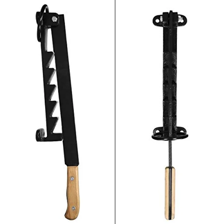 ECD Germany Holzspalter Handholzspalter aus Gusseisen, Werkzeug für Outdoor, schwarz, Wandmontage, Spanmesser Anzündspalter – Bild 2