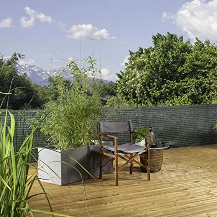 Windhager Sichtschutzmatte Raffia, 90x300cm, wetterfest und robust, grün – Bild 3