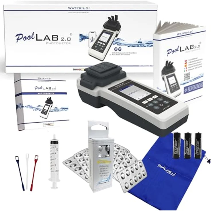 Water-id PoolLab 2.0, Elektronischer Pooltester mit Bluetooth/WiFi, 24 Wasserparameter, IP68 wasserfest, inkl. gratis Nachfüllpack – Bild 1