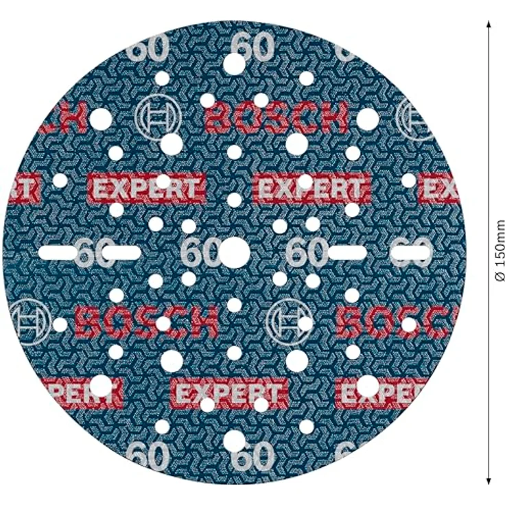 Bosch 50x EXPERT O780 Folienschleifscheibe, 150 mm für Hartholz, Farbe auf Holz, Körnung 60, Ø 150 mm, Professional Zubehör Exzenterschleifer – Bild 3