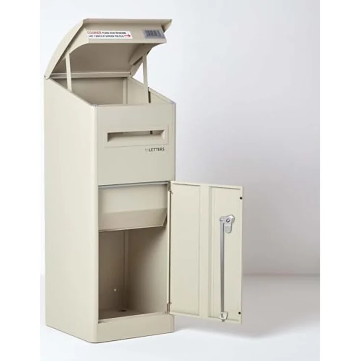 Smart Parcel Box XXL cremeweiß mit Schrägdach 43x41x110 cm, Paketbriefkasten zur Wand- oder Bodenmontage, Paketbox für Zuhause & Unternehmen, Briefkasten für Pakete & Briefe - Smart Parcel Box XXL mit eleganter Schrägdachform und maximaler Paketgröße 330 x 280 x 255 mm – Bild 4