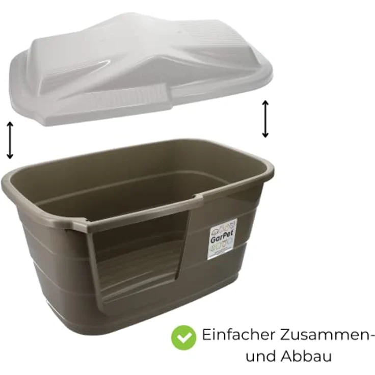 GarPet Katzenhütte Katzen Höhle Haus Bett Tier Korb Indoor Outdoor Wetterfest Kunststoff Drinnen Draußen, langlebig und leicht zu reinigen – Bild 4