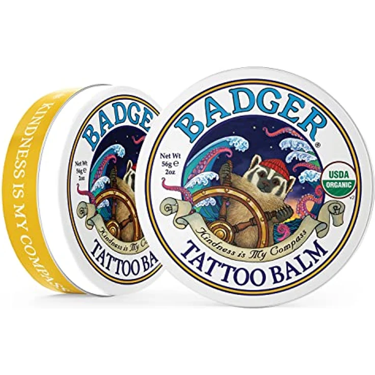 Badger Tattoo Balm, Pflegebalsam für Tattoos mit Kokosnussöl und Tamanu-Öl, feuchtigkeitsspendend und mit ätherischen Ölen, 720312 – Bild 3