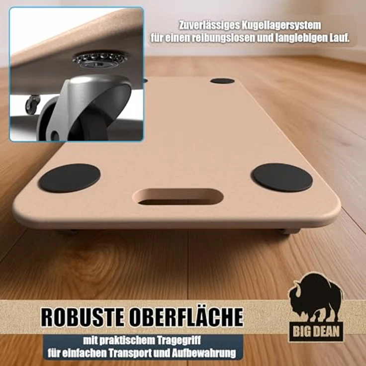 2x Möbelroller Transportroller 250kg Rollbrett MDF Möbel Hund Roller – Bild 7