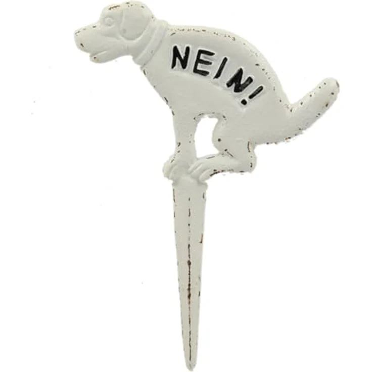 Esschert Design Hinweisschild NEIN! Hund antik weiß HB18 – Bild 2