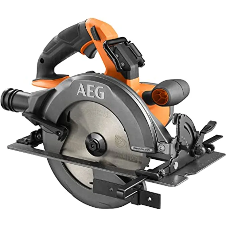 AEG 18 V PRO18V Brushless Akku-Handkreissäge BKS18BL2-0 (Sägeblatt-Ø 190 mm, Schnitttiefe 90°/45° 68/47,5 mm, werkzeuglose Einstellung, inkl. Sägeblatt,Parallelanschlag,o, Akku & Ladegerät im Karton)