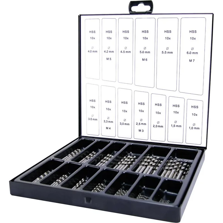 RUKO A214195 HSS Metall-Spiralbohrer-Set, geschliffen, DIN 338 für vielseitige Bohrarbeiten