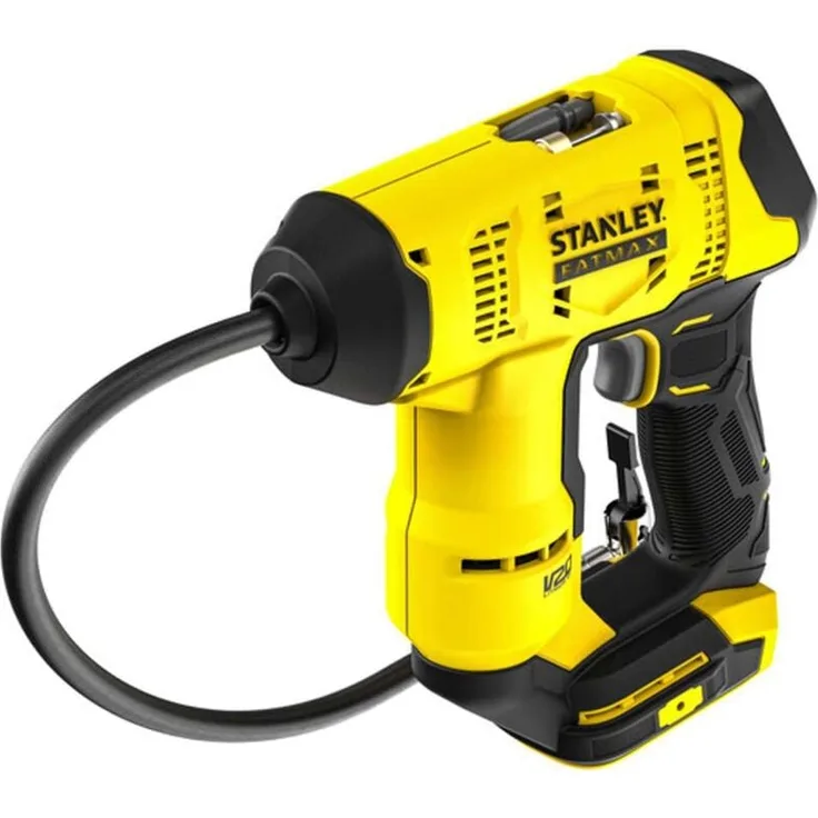 Stanley 18V Akku-Kompressor SFMCE521B-XJ, digitale Anzeige, ergonomisches Design, inkl. 3 Aufsätze zum Aufblasen, ohne Akku und Ladegerät