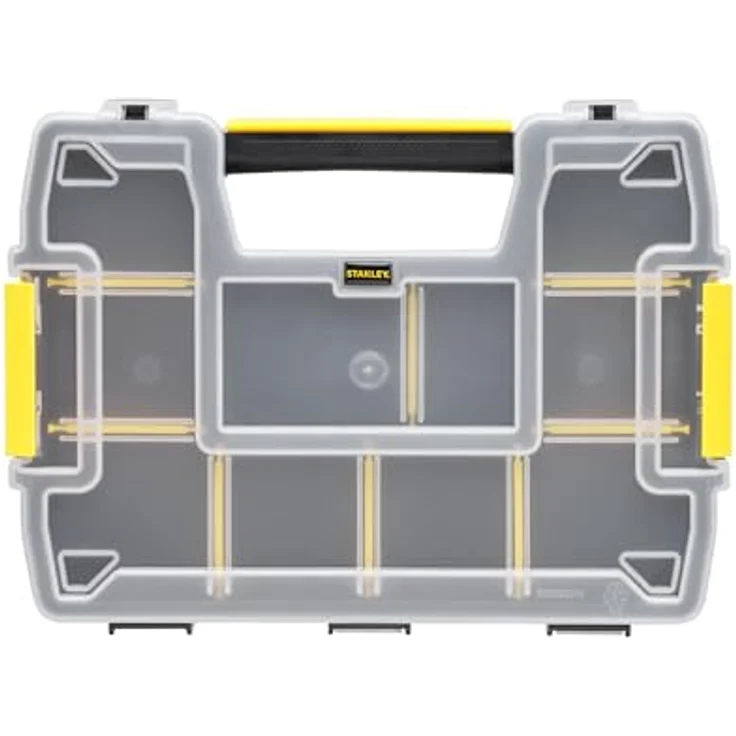 Stanley FatMax Werkzeug-Organizer Sortmaster - Aufbewahrungsbox (29x21x6.3cm, stapelbar mit Verriegelung, entnehmbare Einsätze, Aufbewahrung von Werkzeugen-Kleinteilen) STST1-70720 – Bild 2