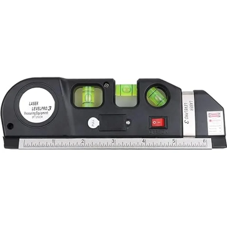 Retoo Wasserwaage Laser Wasserwaage Linienlaser Maßband Laserwasserwaage Multifunktion, Schwarz - Zeigt perfekt gerade Linien, Schafft die für die Malerei – Bild 2