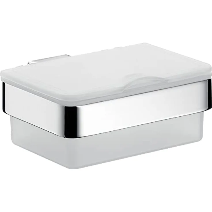 emco Loft Feuchtpapierhalter, Kunststoffbox chromweiß für Wandmontage mit integriertem Toilettenpapierhalter und Befestigungsmaterial
