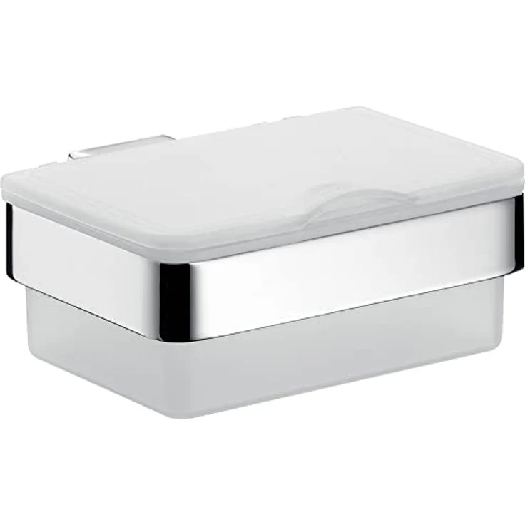emco Loft Feuchtpapierhalter, Kunststoffbox chromweiß für Wandmontage mit integriertem Toilettenpapierhalter und Befestigungsmaterial – Bild 1