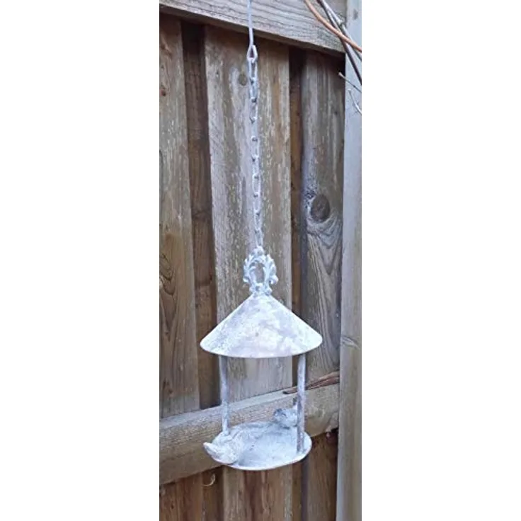 Deko-Impression Dekoratives Vogelfutterhaus z. Hängen Futterstelle Eisen grau 56 cm
