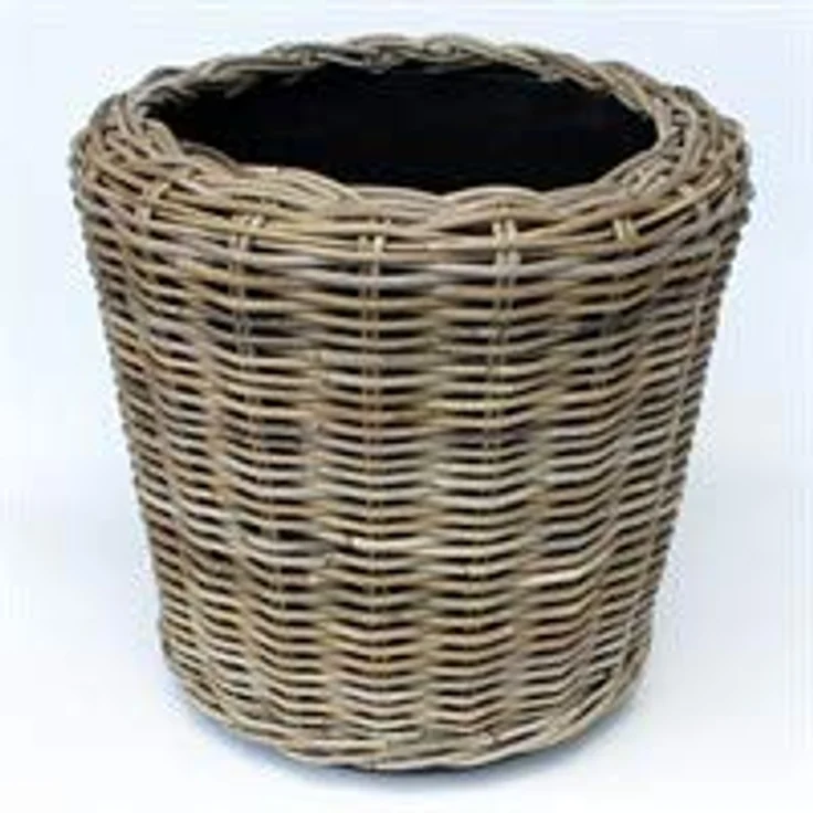 Unbekannt Pflanzkübel mit Einsatz Korbgeflecht 42 x 40 cm grau, Naturmaterial – Bild 1