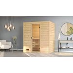 Weka Sauna Massivholzsauna VALIDA 2, 189 x 139 x 203,5 cm, Blockbohlen, Ganzglastür, modernisiert