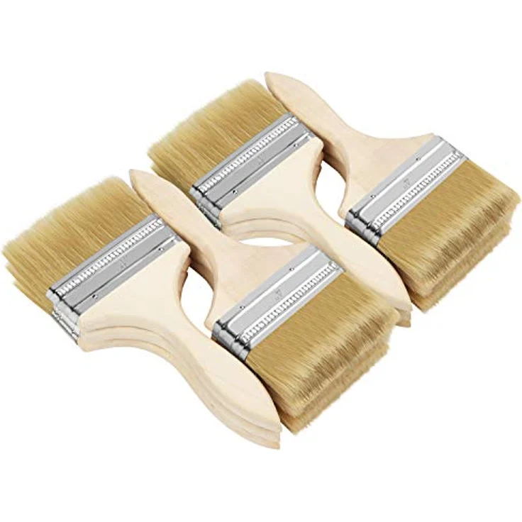 Kurtzy Pinselset 12-er Pack – 101,6mm Pinselkopf, Malerpinsel Größe 21,5cm - Pinsel Set für Farben, Lack, Beizen, Klebstoffe - Flachpinsel, Lasurpinsel, Lackpinsel für Malerbedarf, zum Streichen, DIY – Bild 5