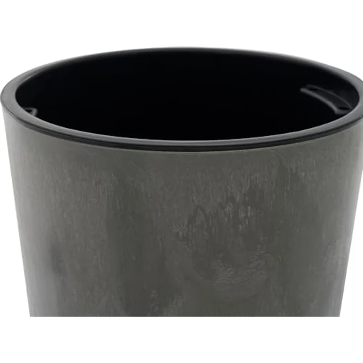 Siena Garden Pflanzgefäße LOCON Stone grau, 25 x 46,5 cm Kunststoffgefäß mit schwarzem Kunststoffeinsatz in Betonoptik – Bild 2