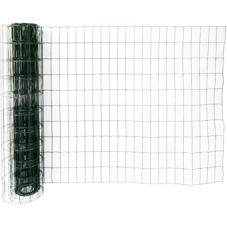 Lemodo Gartenzaun 100 cm hoch, PVC-ummantelter Drahtzaun, 10 m lang, grün, wetterbeständig und vielseitig einsetzbar