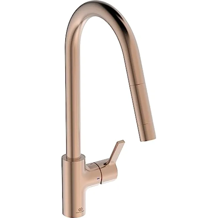 Ideal Standard BD414J4 Gusto Küchenarmatur runder Auslauf mit 1-Funktionsbrause, Ausladung 240mm, Sunset Rose