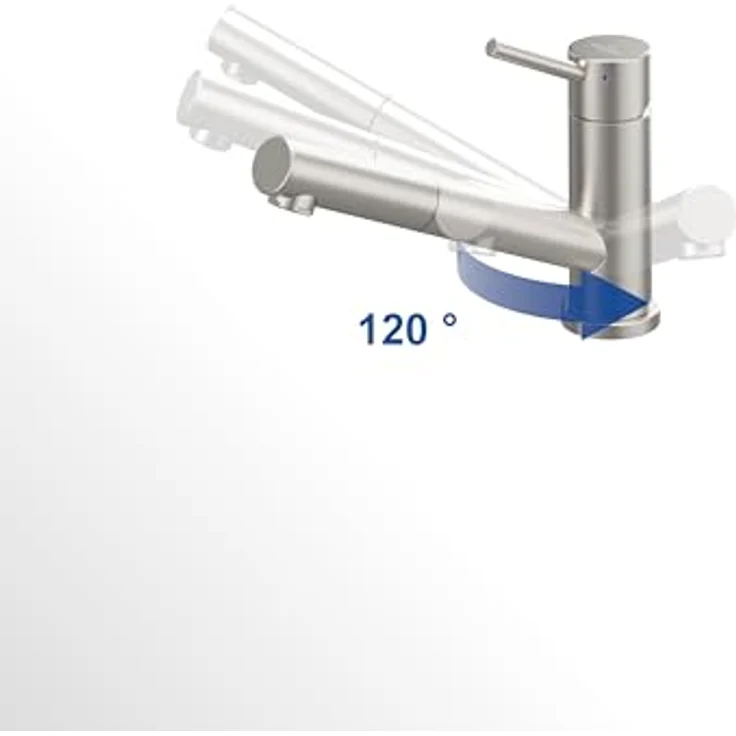 Villeroy & Boch Como Shower Küchenarmatur, Hochdruck, ausziehbare Brause, 120° Schwenkbereich, Anthracite – Bild 5