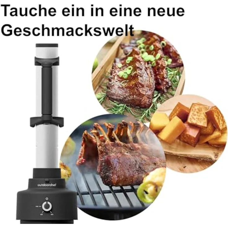 OUTDOORCHEF Smoke Kaltrauchgenerator, Smoker mit stufenlos regulierbarer Rauchmenge, Akku-Betrieb bis 8 Stunden, USB-C-Ladeanschluss – Bild 3
