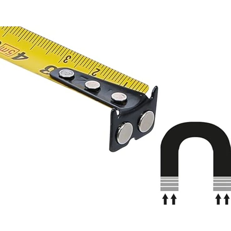 BGS 74351 Rollbandmaß 19mm x 5m, gelber Bandstahl, metrische Skala, magnetischer Anschlag – Bild 5