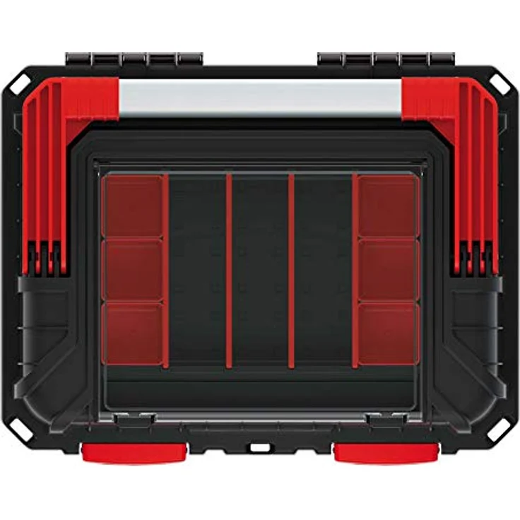 Prosperplast Werkzeugbox HEAVY, 44,5 x 36 x 33,7 kg, Kunststoff, schwarz/rot – Bild 4